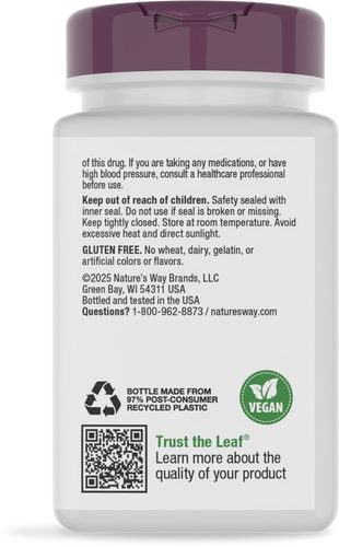 Nature's Way® | B-Stress Formula - back of pack Sku:40631