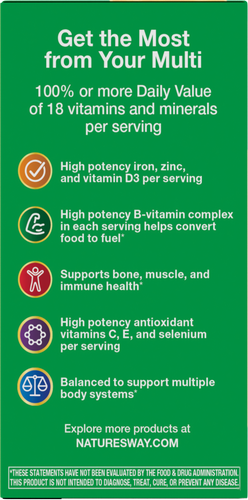 Nature's Way® | Alive! Adult Complete Multivitamin - left side of pack Sku:60192