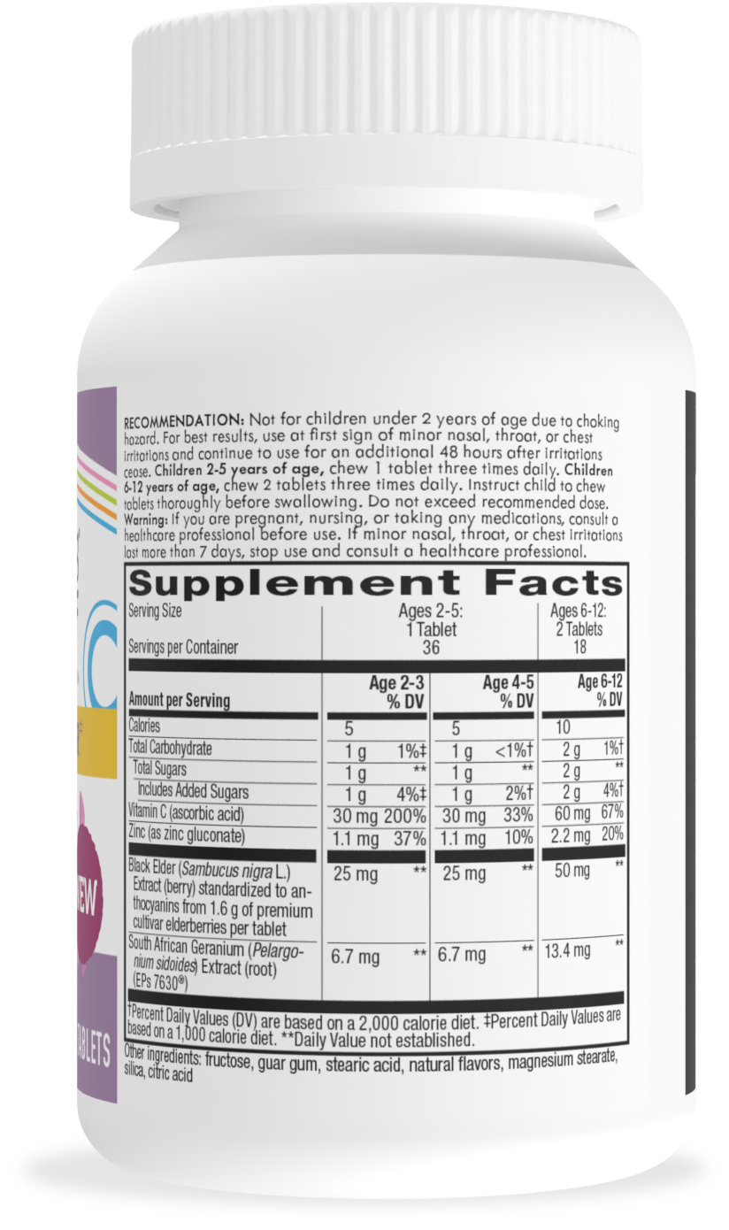 <{%MAIN1_13670%}>Nature's Way® | Sambucus Relief Chewables for Kids - right side of pack