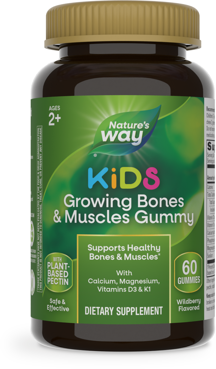<{%PRIMARY_13371%}>Nature's Way® | Kids Growing Bones & Muscles Gummies, 60 gummies, Wildberry