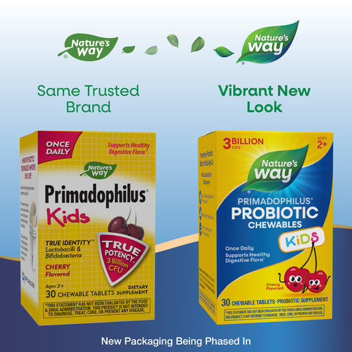 Nature's Way® | Primadophilus Kids Probiotic - package updates old to new Sku:14243