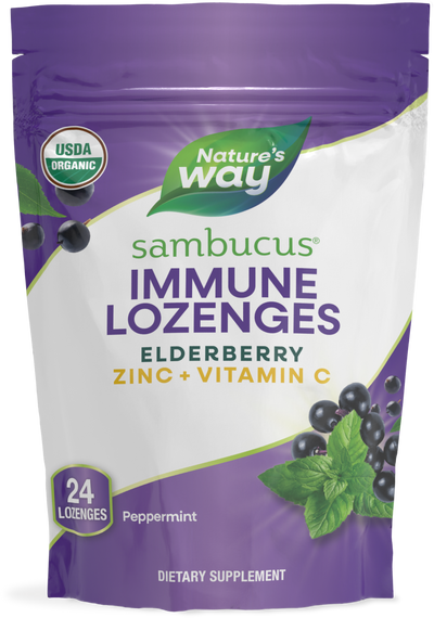 <{%PRIMARY_12088%}>Nature's Way® | Sambucus Immune Lozenges, 24 lozenges, Peppermint