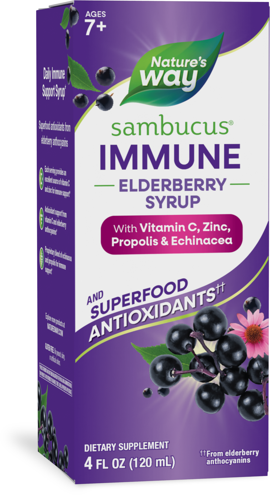 <{%PRIMARY_6974%}>Nature's Way® | Sambucus Immune Elderberry Syrup, 4 fl oz (120 ml), Elderberry