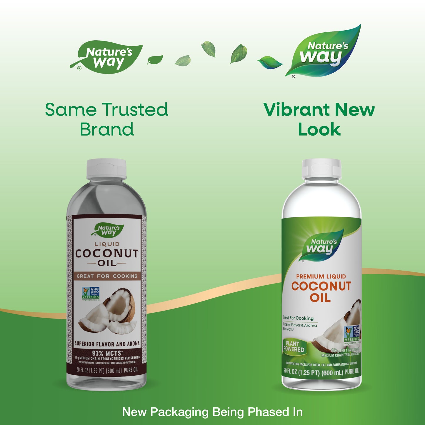 <{%MAIN8_15858%}>Nature's Way® | Liquid Coconut Oil - package updates old to new