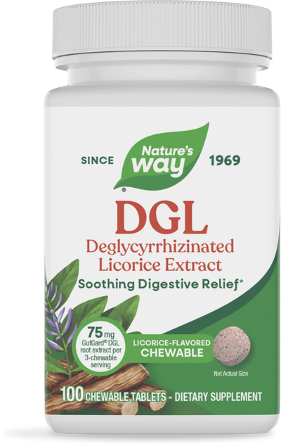 <{%PRIMARY_09001%}>Nature's Way® | DGL, 100 chewables, Licorice