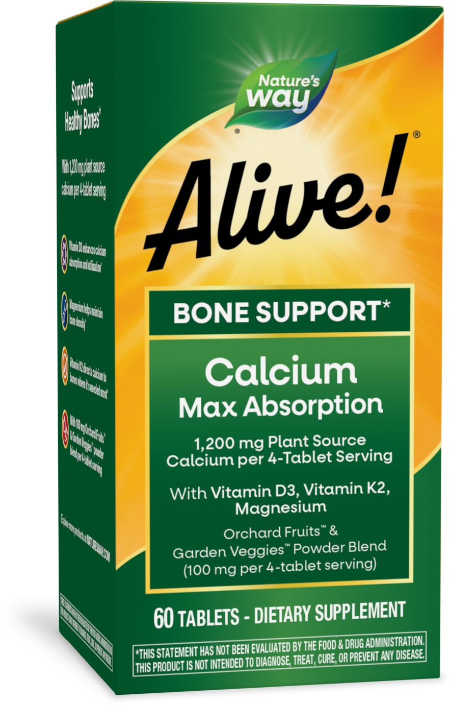 <{%PRIMARY_15838%}>Nature's Way® | Alive! Calcium Bone Support, 60 tablets