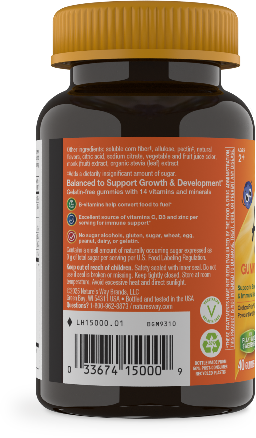 <{%MAIN2_15000%}>Nature's Way® | Alive! Zero Sugar Gummy Multivitamin for Kids - left side of pack