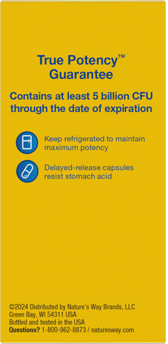 Nature's Way® | Primadophilus Reuteri Probiotics - back of pack Sku:15024