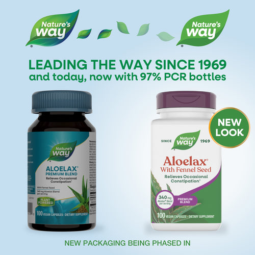 Nature's Way® | Aloelax Premium Blend - package updates old to new Sku:900