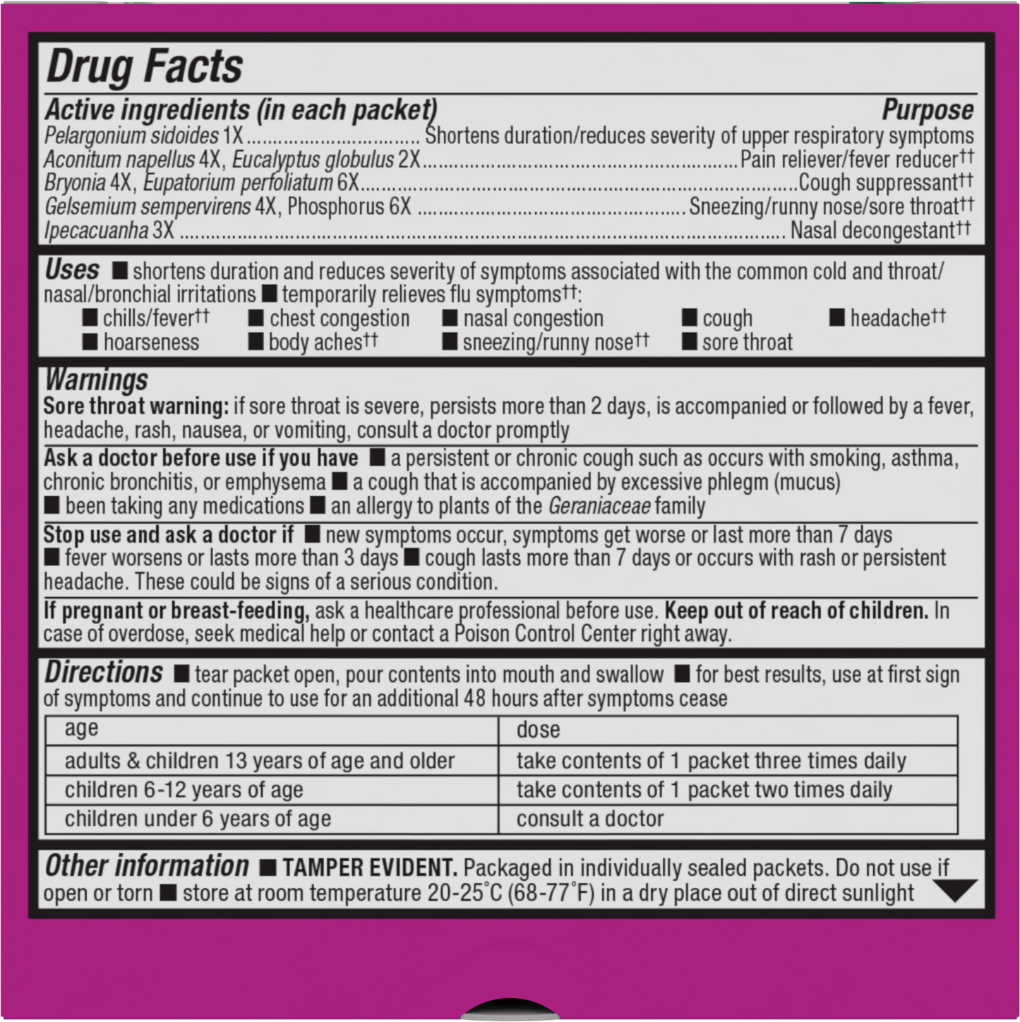 <{%MAIN2_15349%}>Nature's Way® | Umcka Cold&Flu Relief FastActives - back of pack