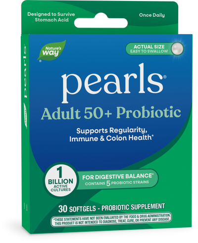 <{%PRIMARY_10510%}>Nature's Way® | Pearls Adult 50+ Probiotic, 30 softgels
