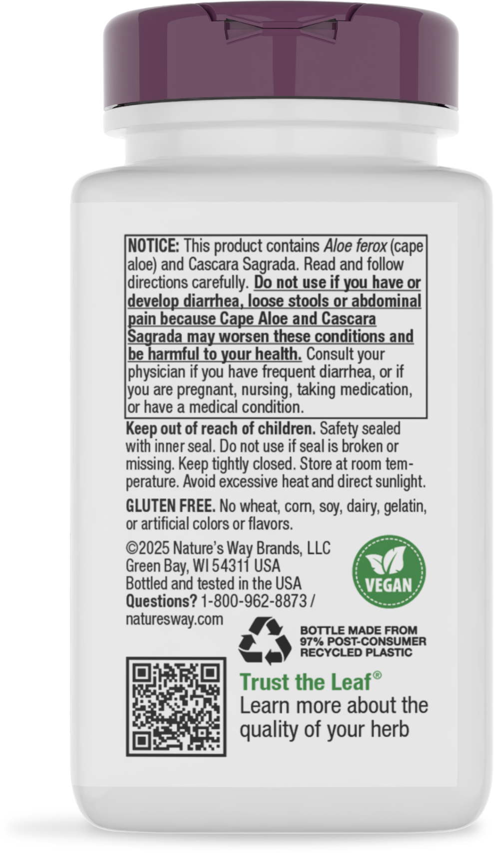 <{%MAIN4_142%}>Nature's Way® | Aloe MAXLAX Premium Blend - back of pack