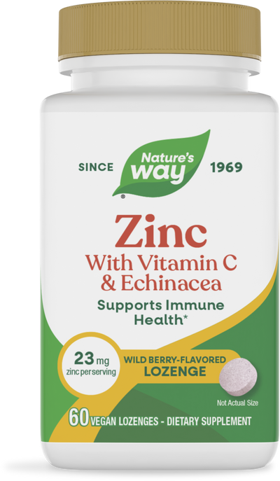 <{%PRIMARY_41092%}>Nature's Way® | Zinc Lozenges, 60 lozenges, Wild Berry