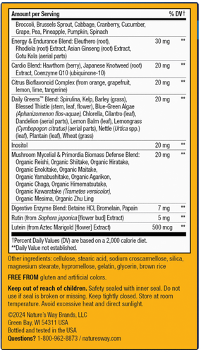 Nature's Way® | Alive! Men's Ultra Multivitamin - back of pack Sku:15685