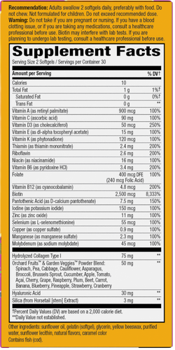 Nature's Way® | Alive! Hair, Skin & Nails Multivitamin - right side of pack Sku:11094