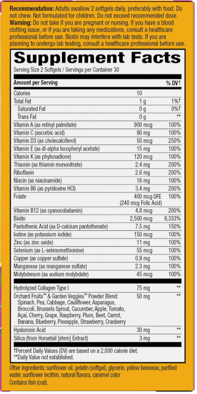 <{%MAIN2_11094%}>Nature's Way® | Alive! Hair, Skin & Nails Multivitamin - right side of pack
