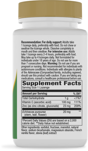 Nature's Way® | Zinc Lozenges - right side of pack Sku:41092