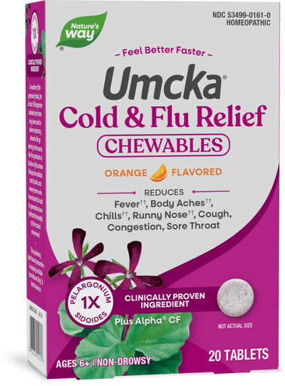 <{%PRIMARY_15161%}>Nature's Way® | Umcka Cold & Flu Relief Chewables, 20 chewables, Orange