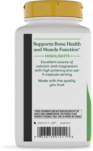 Nature's Way® | Calcium-Magnesium-Zinc - left side of pack Sku:41411