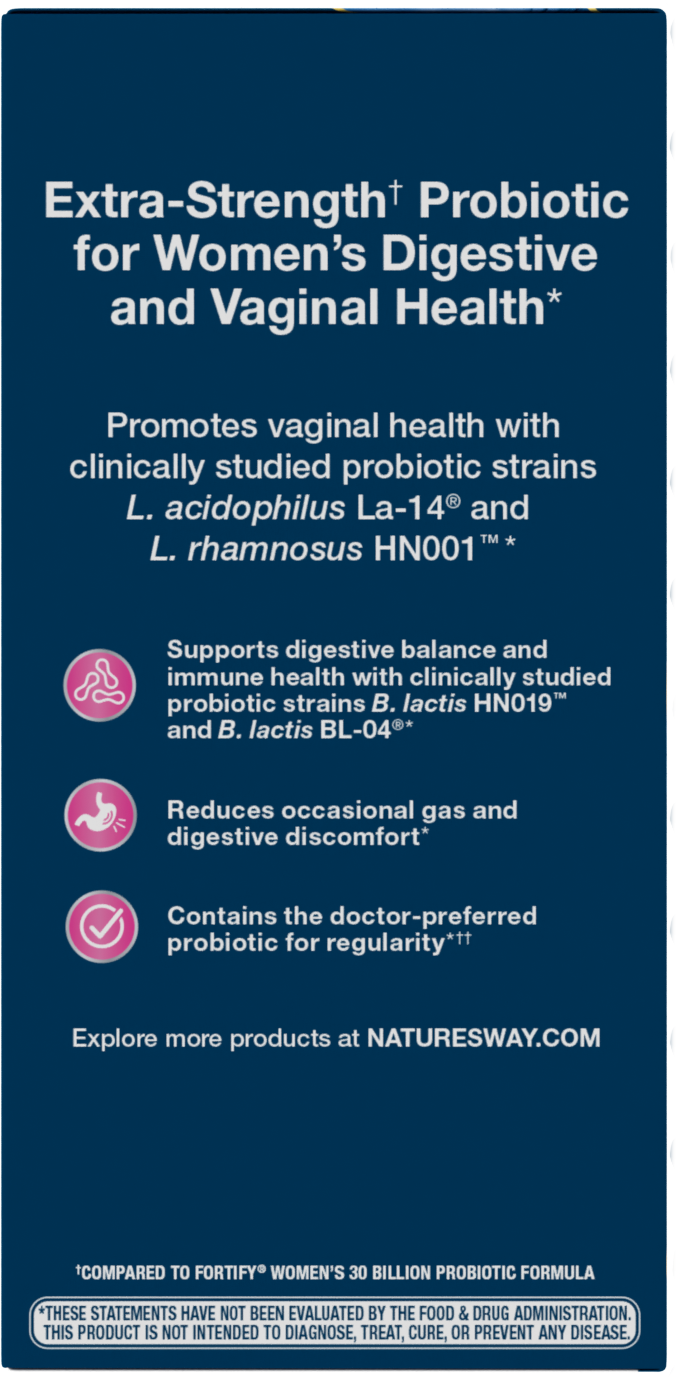 <{%MAIN4_11581%}>Nature's Way® | Fortify Women's Extra-Strength Probiotic - left side of pack