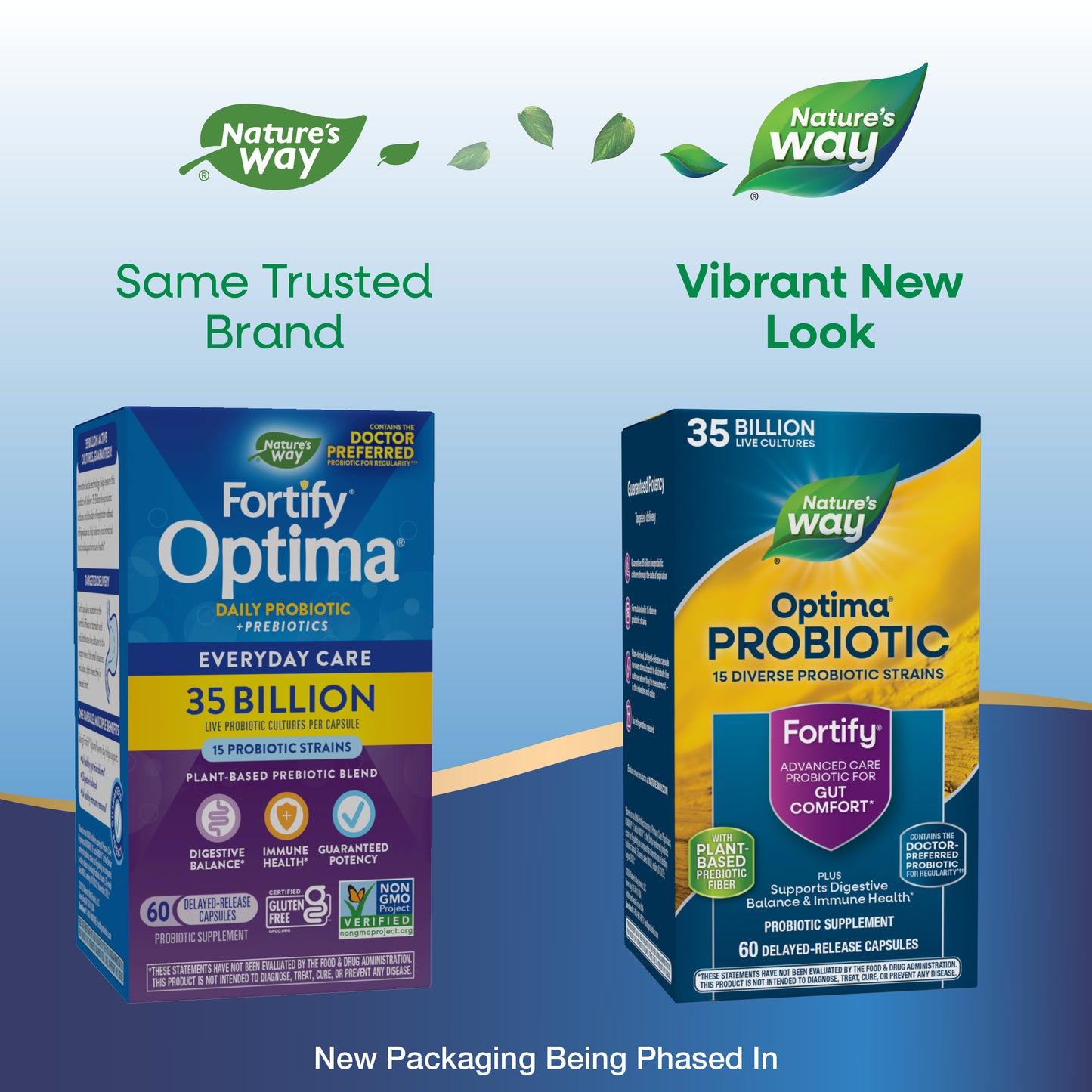 <{%MAIN9_15653%}>Nature's Way® | Fortify Optima 35 Billion Probiotic - package updates old to new