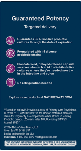 Nature's Way® | Fortify Optima 35 Billion Probiotic - left side of pack Sku:15653
