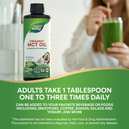 Organic MCT Oil Supplement Facts