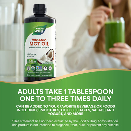 Organic MCT Oil Supplement Facts