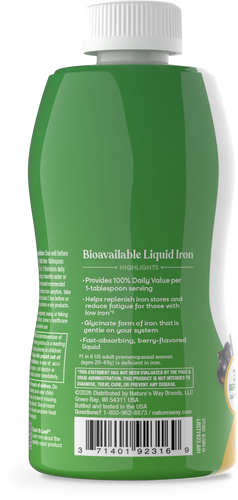 Nature's Way® | Liquid Iron - left side of pack Sku:ST1923