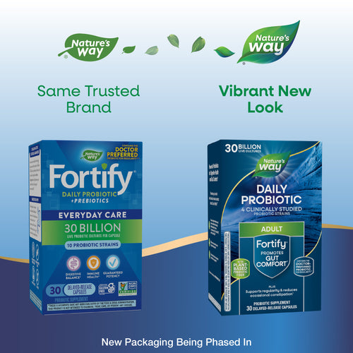 Nature's Way® | Fortify 30 Billion Daily Probiotic - package updates old to new Sku:10294