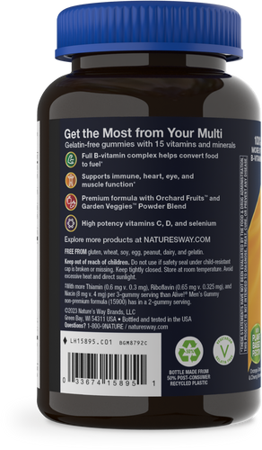Nature's Way® | Alive! Premium Men's Gummy Multivitamin - left side of pack Sku:15895