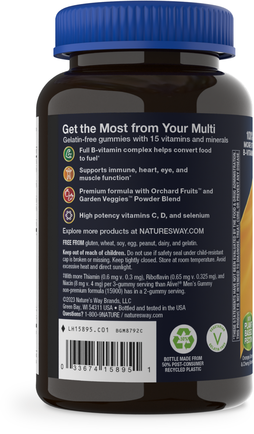<{%MAIN3_15895%}>Nature's Way® | Alive! Premium Men's Gummy Multivitamin - left side of pack