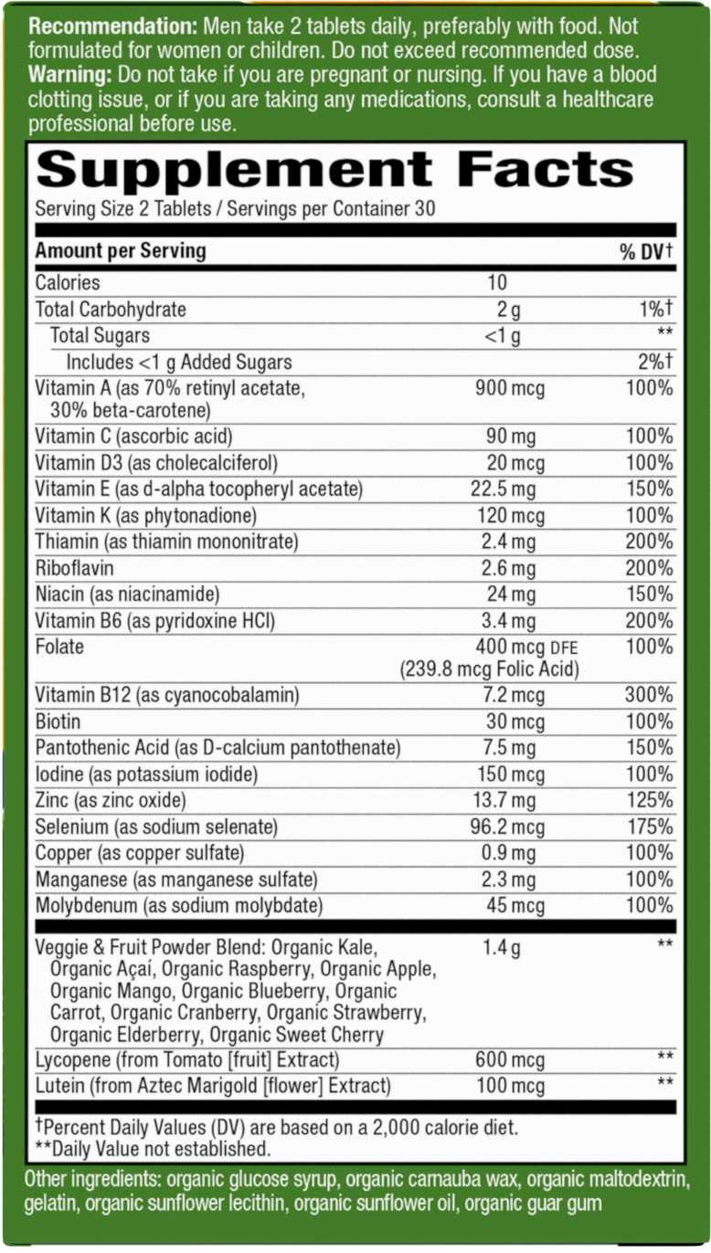 <{%MAIN2_12112%}>Nature's Way® | Alive! Men's Garden Goodness Complete Multivitamin - right side of pack