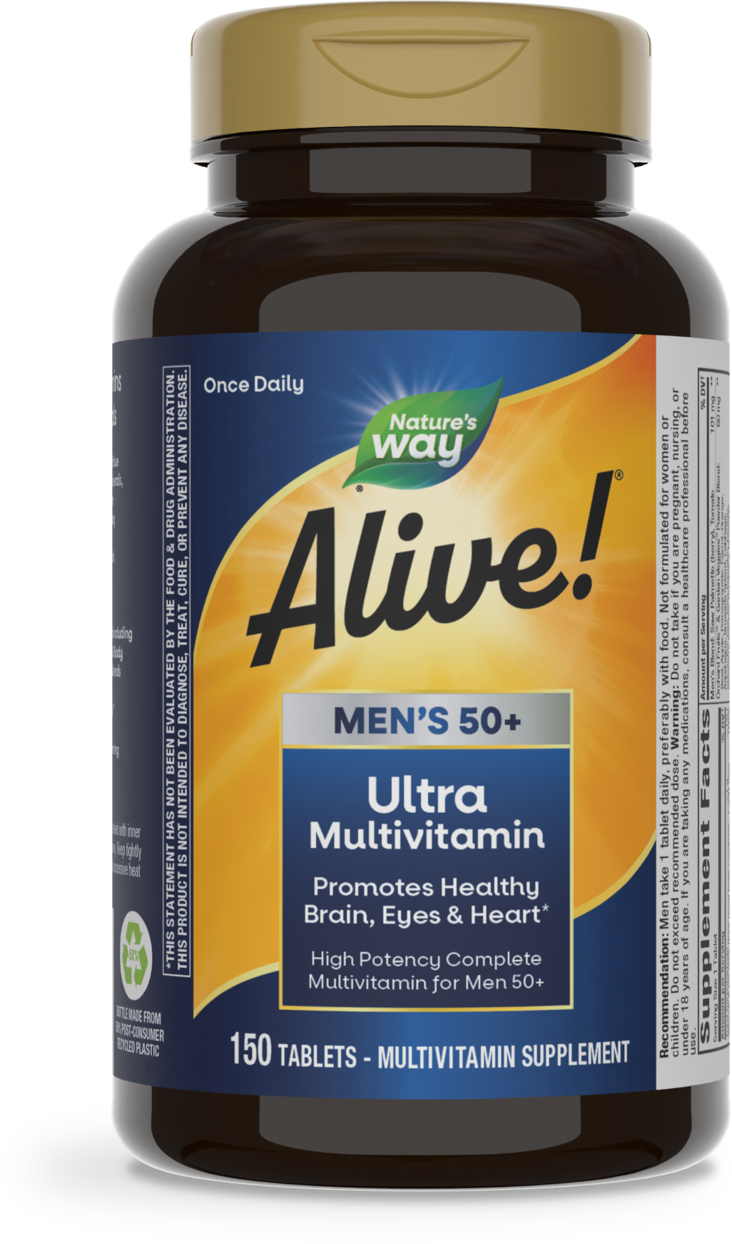 <{%PRIMARY_13940%}>Nature's Way® | Alive! Men's 50+ Ultra Multivitamin, 150 tablets