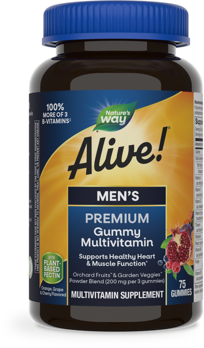 <{%PRIMARY_15895%}>Nature's Way® | Alive! Premium Men's Gummy Multivitamin, 75 gummies