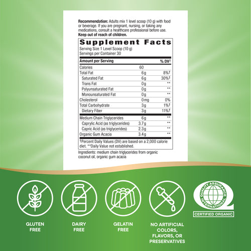 Nature's Way® | Organic MCT Oil Powder Sku:15970