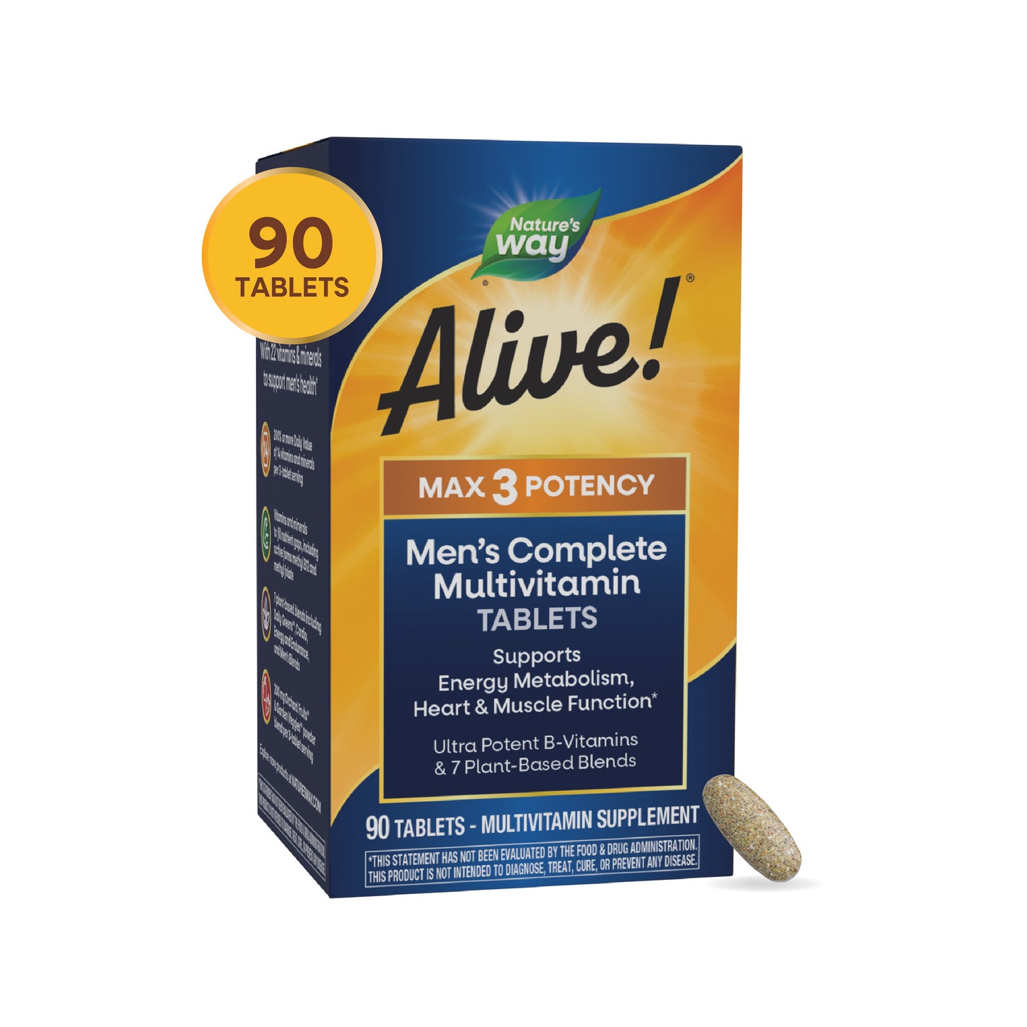 <{%MAIN8_15542%}>Nature's Way® | Alive! Max3 Potency Men's Complete Multivitamin Tablets