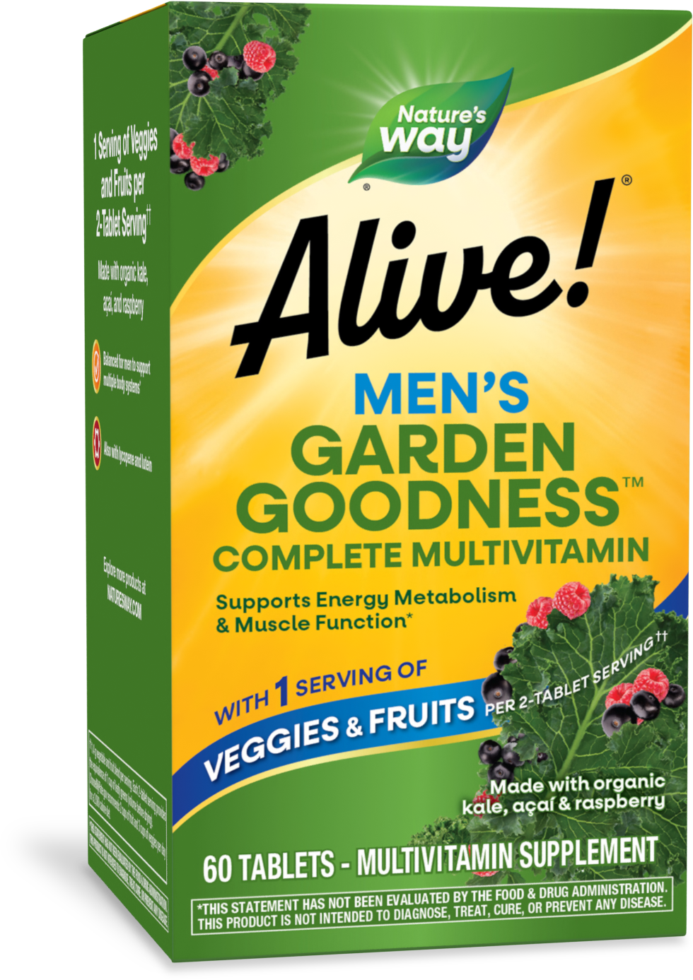 <{%PRIMARY_12112%}>Nature's Way® | Alive! Men's Garden Goodness Complete Multivitamin, 60 tablets