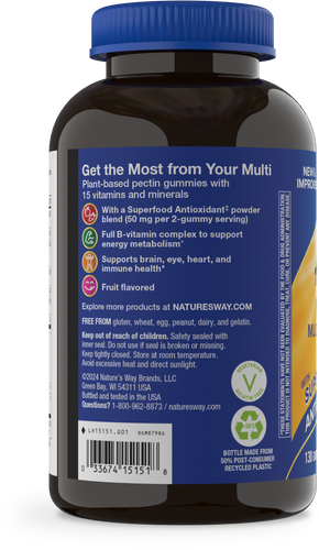 Nature's Way® | Alive! Men's 50+ Gummy Multivitamin - left side of pack Sku:15151
