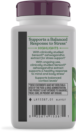 Nature's Way® | Ashwagandha - left side of pack Sku:15387