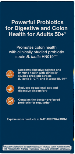 Nature's Way® | Fortify 30 Billion Daily Probiotic Adults 50+ - left side of pack Sku:10293