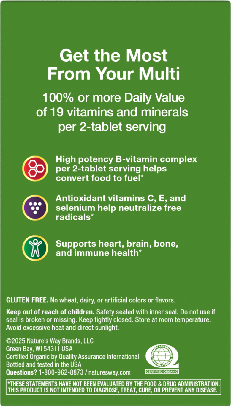 <{%MAIN3_12112%}>Nature's Way® | Alive! Men's Garden Goodness Complete Multivitamin - back of pack