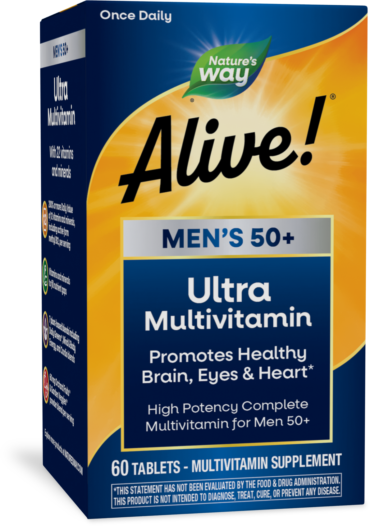 <{%PRIMARY_15691%}>Nature's Way® | Alive! Men's 50+ Ultra Multivitamin, 60 tablets