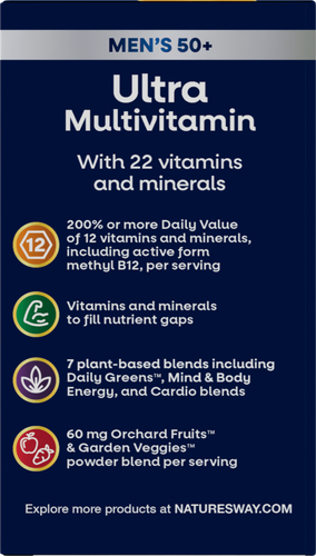 Nature's Way® | Alive! Men's 50+ Ultra Multivitamin - left side of pack Sku:15691