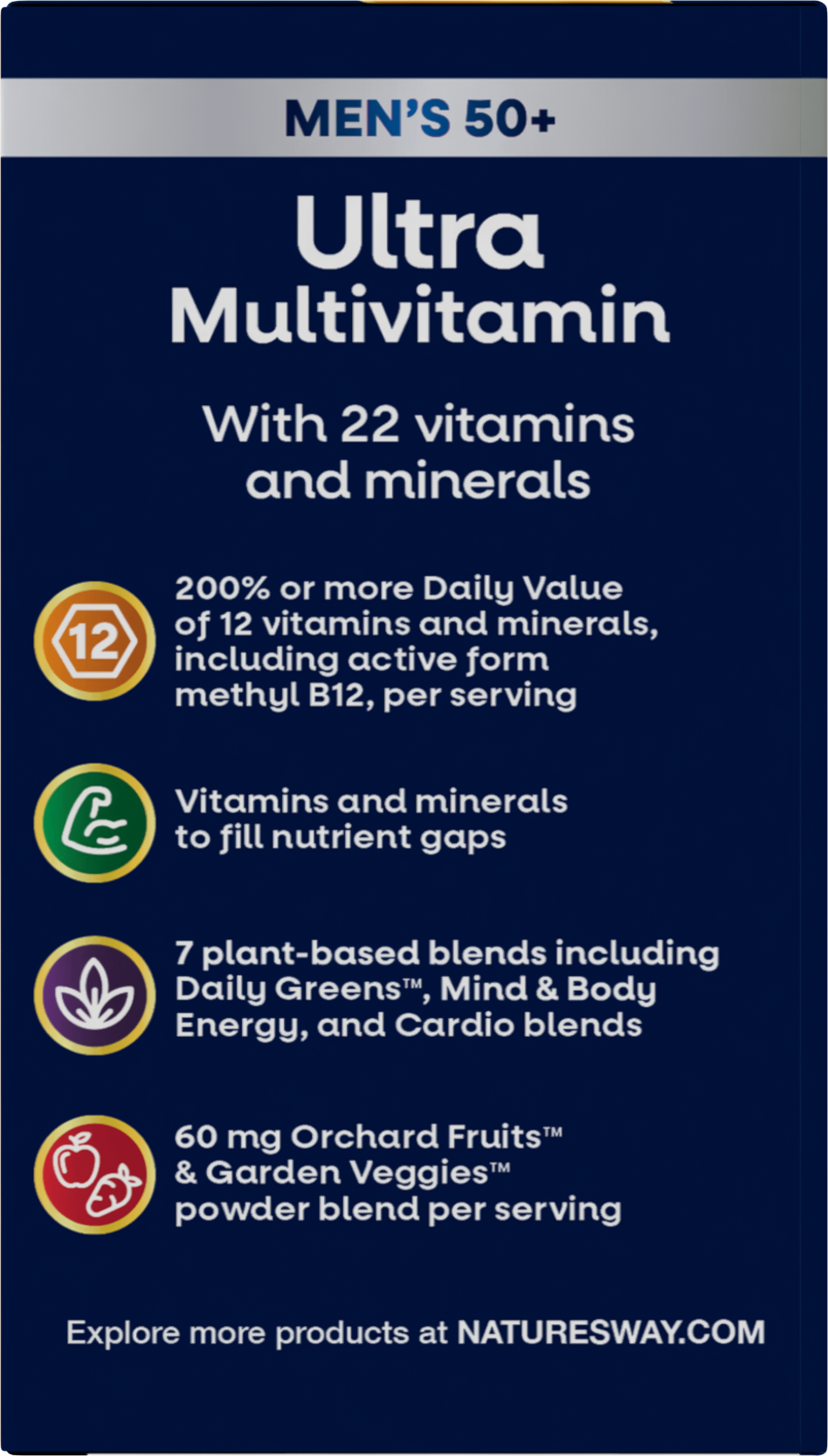 <{%MAIN4_15691%}>Nature's Way® | Alive! Men's 50+ Ultra Multivitamin - left side of pack