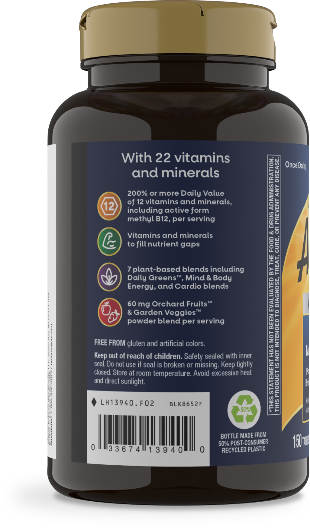 <{%MAIN11_13940%}>Nature's Way® | Alive! Men's 50+ Ultra Multivitamin - left side of pack