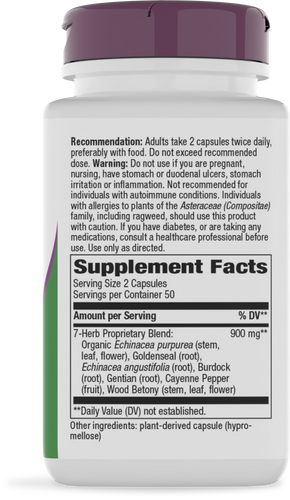 Nature's Way® | Echinacea Goldenseal Premium Blend - right side of pack Sku:415