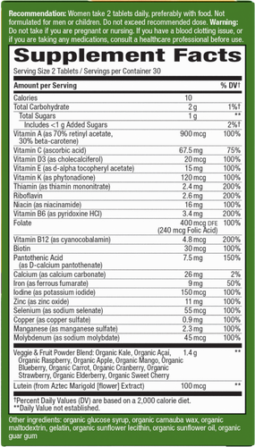 Nature's Way® | Alive! Women's Garden Goodness Complete Multivitamin - right side of pack Sku:12111