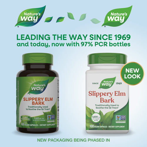 Nature's Way® | Slippery Elm Bark - package updates old to new Sku:17100