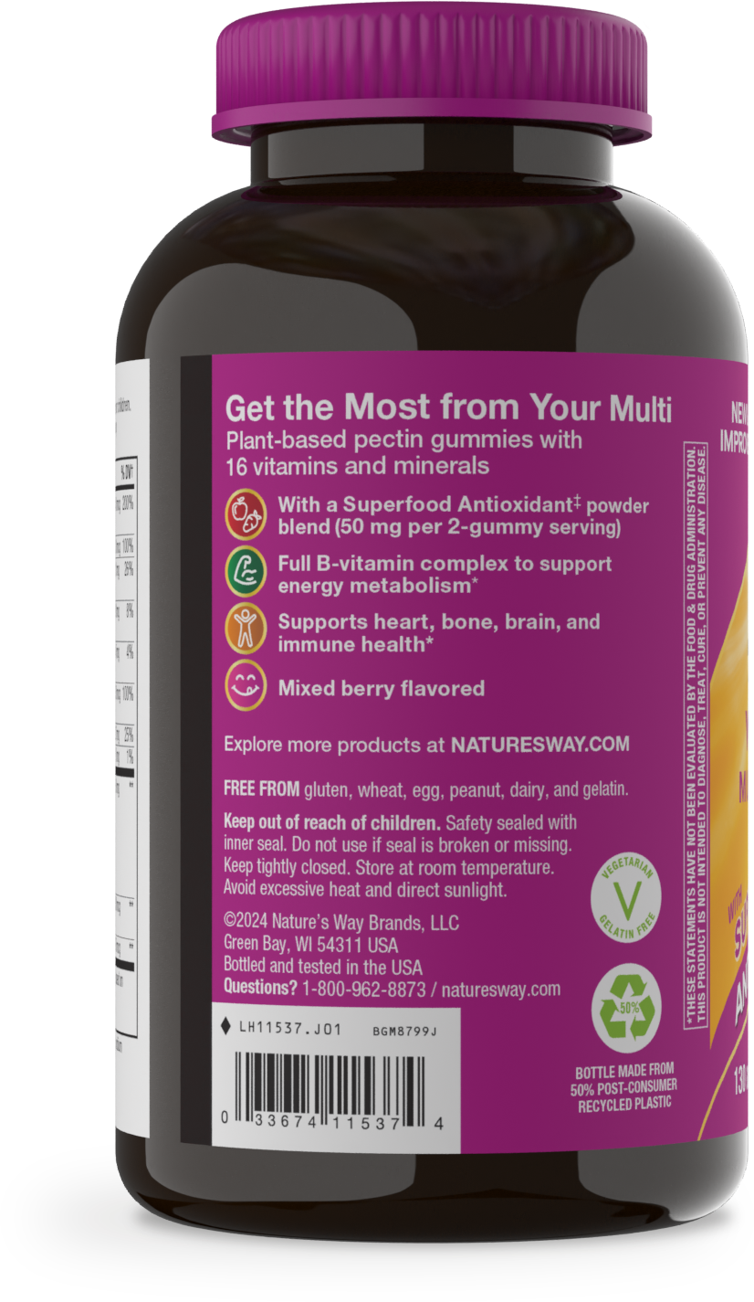 <{%MAIN10_11537%}>Nature's Way® | Alive! Women's 50+ Gummy Multivitamin - left side of pack